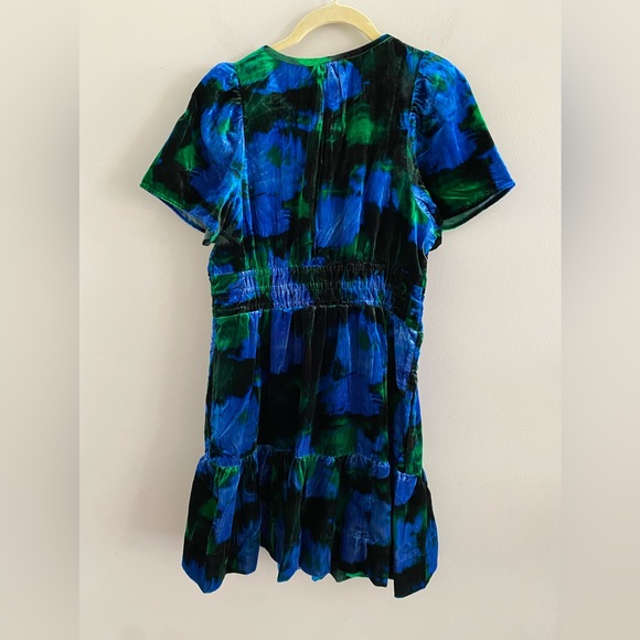 ANTHROPOLOGIE Maeve Somerset Velvet Mini Dress MP PM petite blue color nwt new - Picture 6 of 7